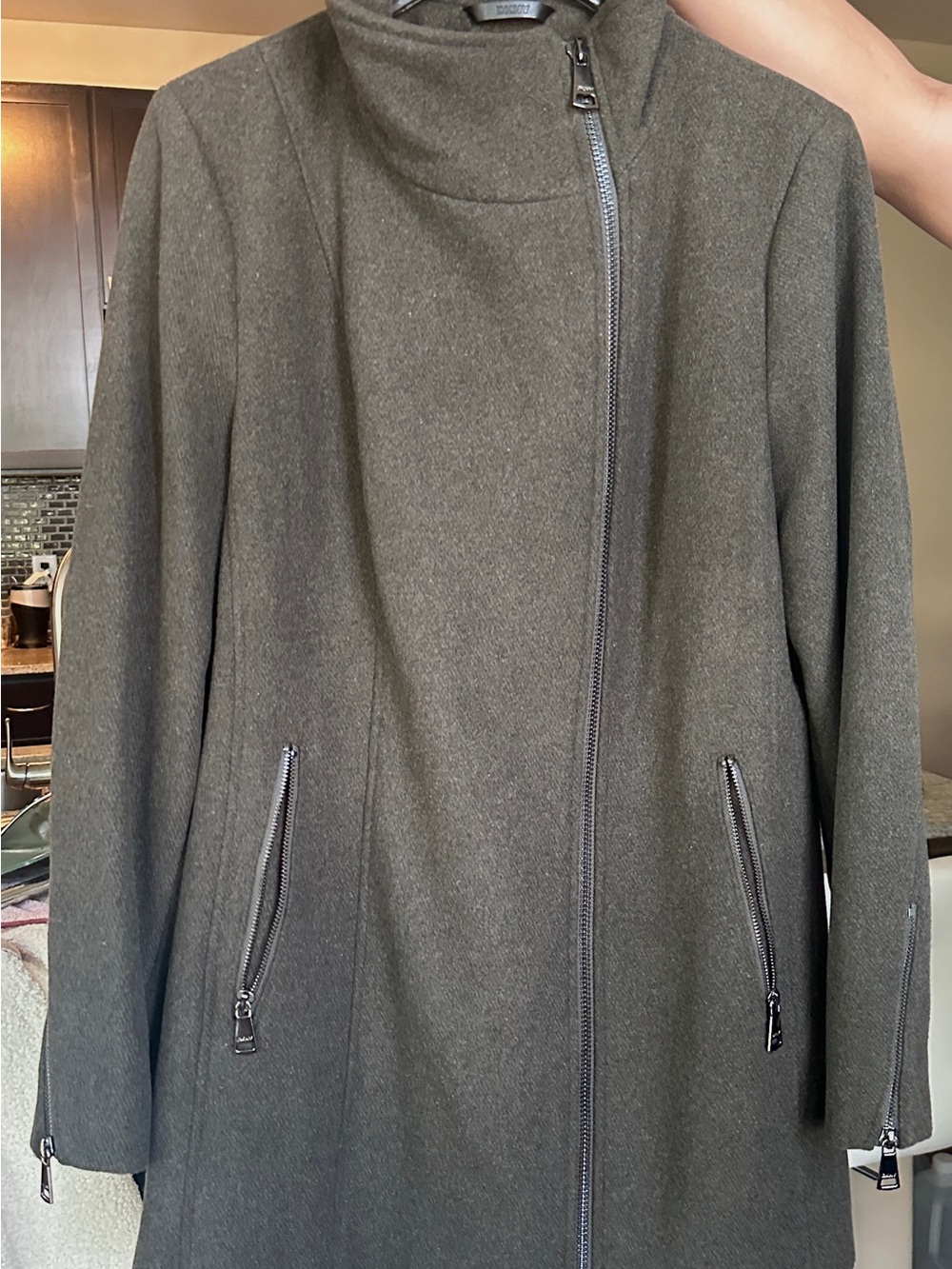 DKNY asymmetrical pea coat